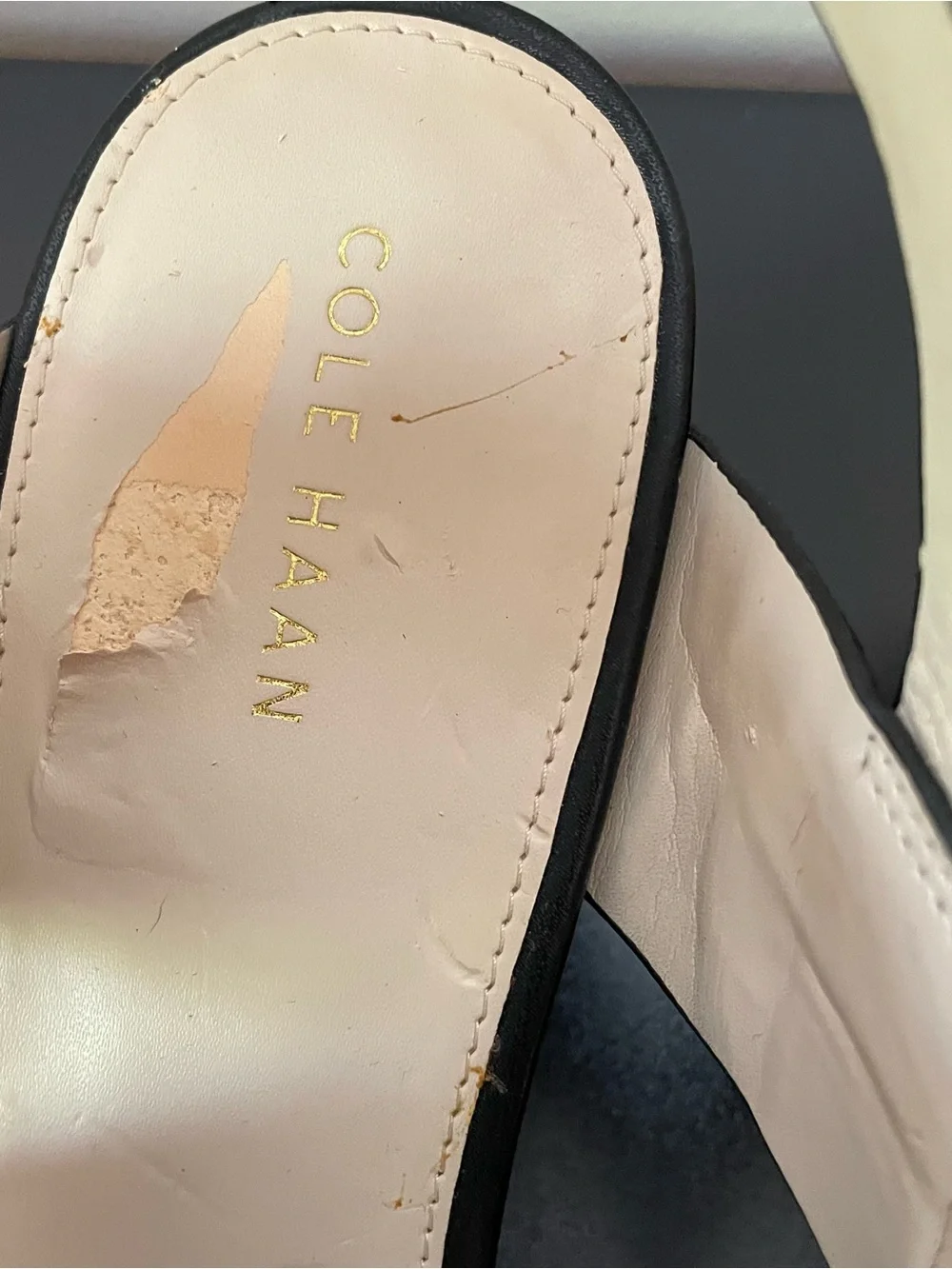 Cole Haan Black Wedge Sandals Size 8